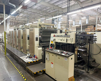 2007 Mitsubishi D3000LS-6+DIC six-colour offset press with inline coater